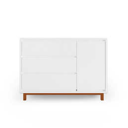 Cômoda de Bebê Nord Com Porta Branco e Pé Jequitibá