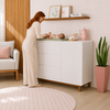 Cômoda de Bebê Nord Com Porta Branco e Pé Jequitibá