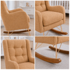 POLTRONA MAJU COM PUFF BALANÇO BOUCLE CARAMELO