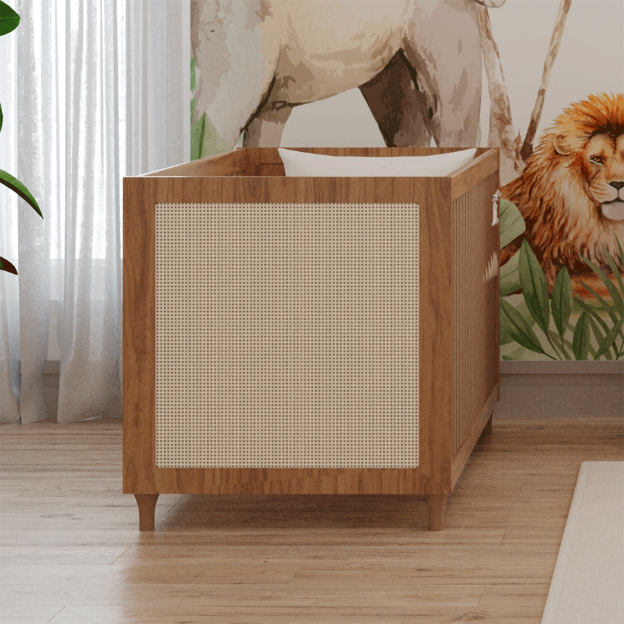 Berço Haus Nature Com Palha 3 em 1 - Freijó