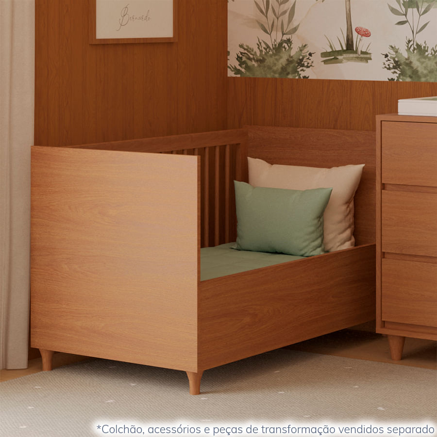 Berço Haus Nature  3 em 1 - Freijó