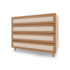 Cômoda de Bebê Haus Nature com Palha e 4 Gavetas  110cm - Freijó