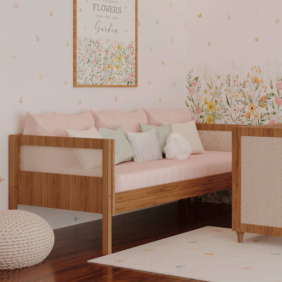 Cama Sofá Haus Nature com Palha 2 em 1 - Freijó