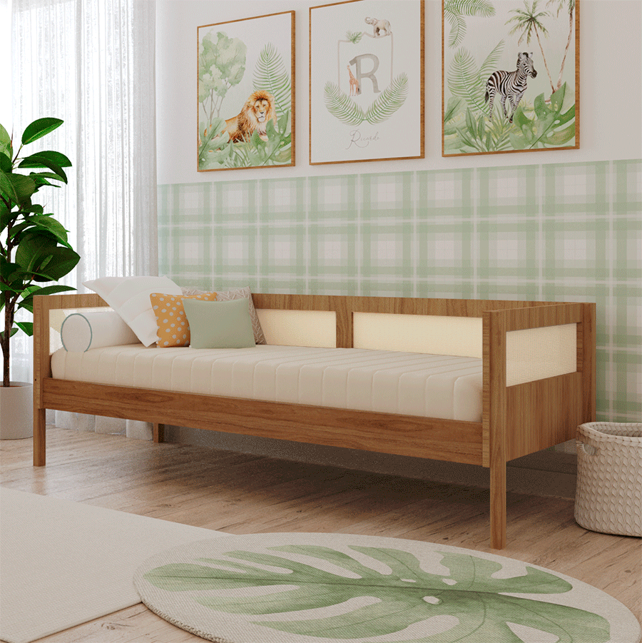 Cama Sofá Haus Nature com Palha 2 em 1 - Freijó