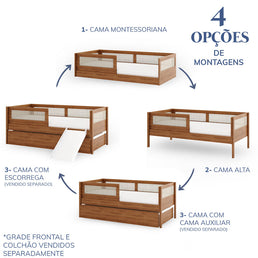 Cama Sofá Haus Nature com Palha 2 em 1 - Freijó