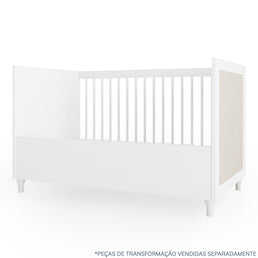 Berço Haus Nature Com Palha 3 em 1 - Branco