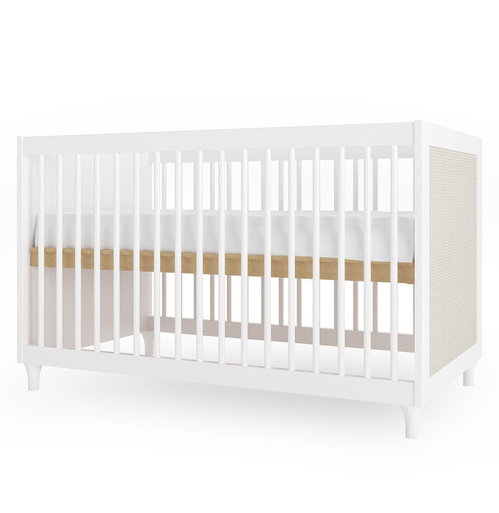Berço Haus Nature Com Palha 3 em 1 - Branco