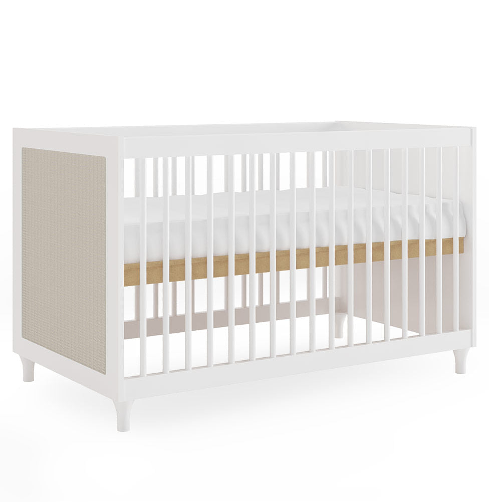 Berço Haus Nature Com Palha 3 em 1 - Branco