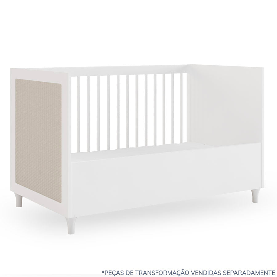 Berço Haus Nature Com Palha 3 em 1 - Branco