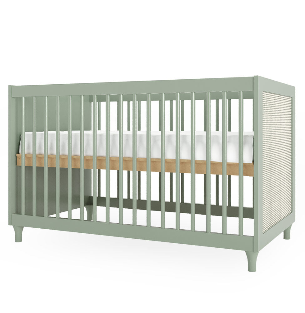 Berço Haus Nature Com Palha 3 em 1 - Verde Jardim