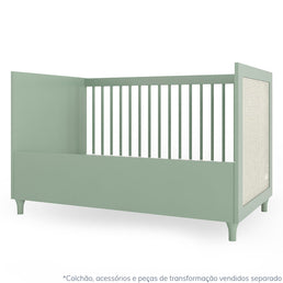 Berço Haus Nature Com Palha 3 em 1 - Verde Jardim