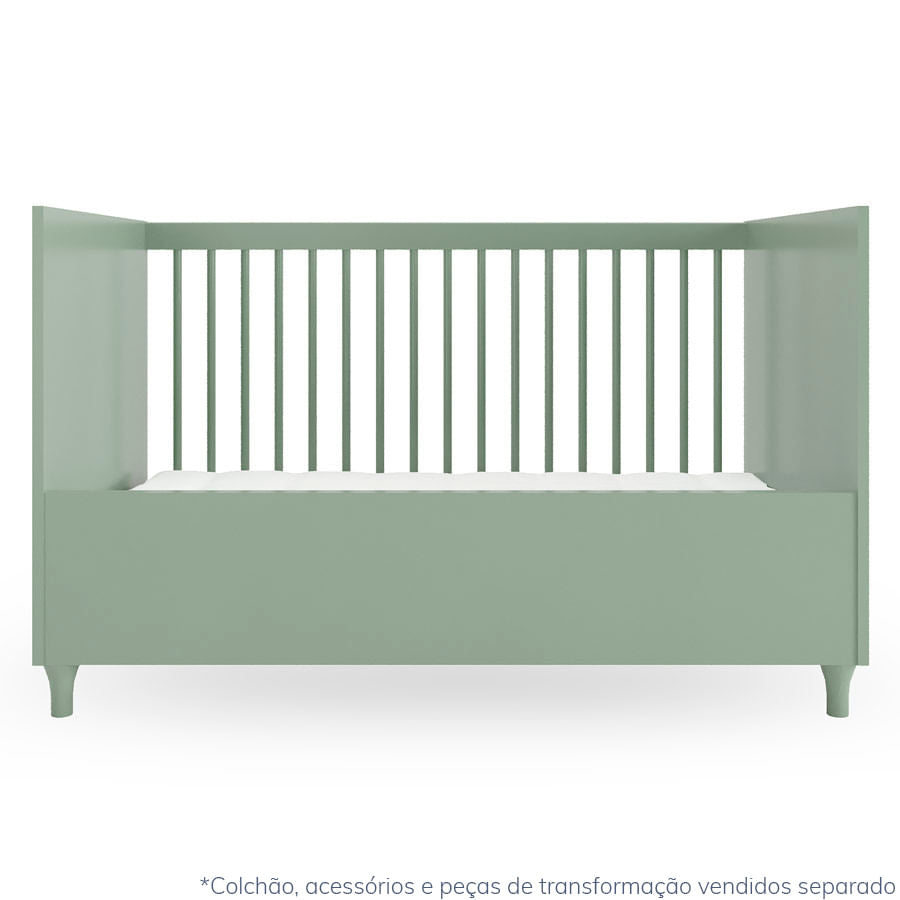Berço Haus Nature Com Palha 3 em 1 - Verde Jardim