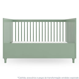 Berço Haus Nature Com Palha 3 em 1 - Verde Jardim