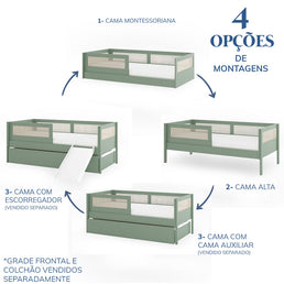 Cama Sofá Haus Nature com Palha 2 em 1 - Verde Jardim