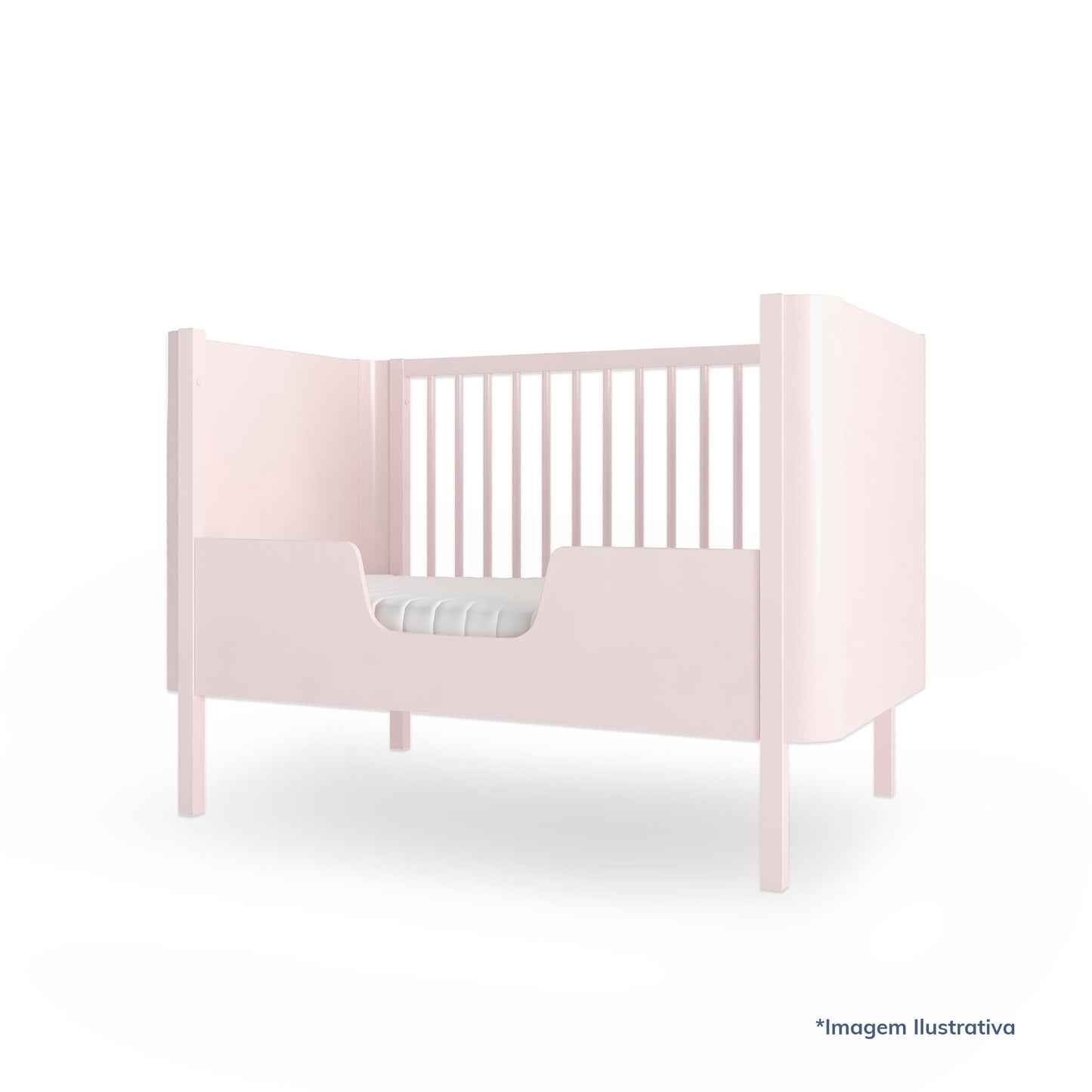 Meia Grade de Transformação Para Mini Cama Nord - Rosa