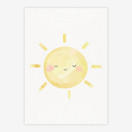 Quadro Infantil Sol Aquarela - Vertical