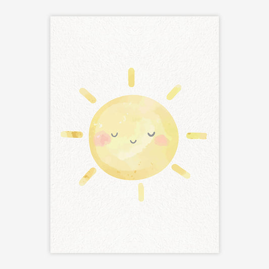 Quadro Infantil Sol Aquarela - Vertical