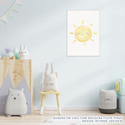 Quadro Infantil Sol Aquarela - Vertical