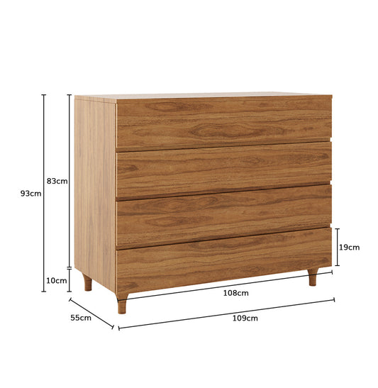 Cômoda de Bebê Haus Nature 4 Gavetas 110Cm - Freijó