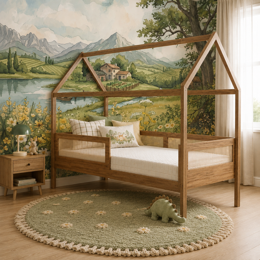 Cama Sofá Haus Nature Casinha Palha 2 em 1 - Freijó