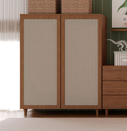 Roupeiro Haus Nature 2 Portas Com Palha - Freijó