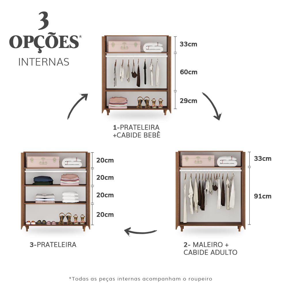 Roupeiro Haus Nature 2 Portas Com Palha - Freijó