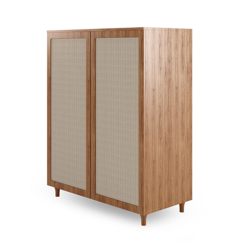 Roupeiro Haus Nature 2 Portas Com Palha - Freijó