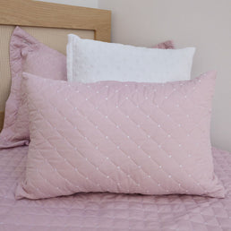 Capa de Almofada Quadradinho Poá 60cm x 40cm - Rosa Nuvem