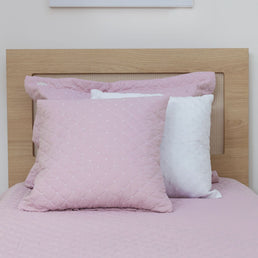 Capa de Almofada Quadradinho Poá 50cm x 50cm - Rosa Nuvem