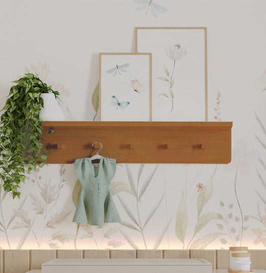 Prateleira Nord Com Ganchos - Jequitibá