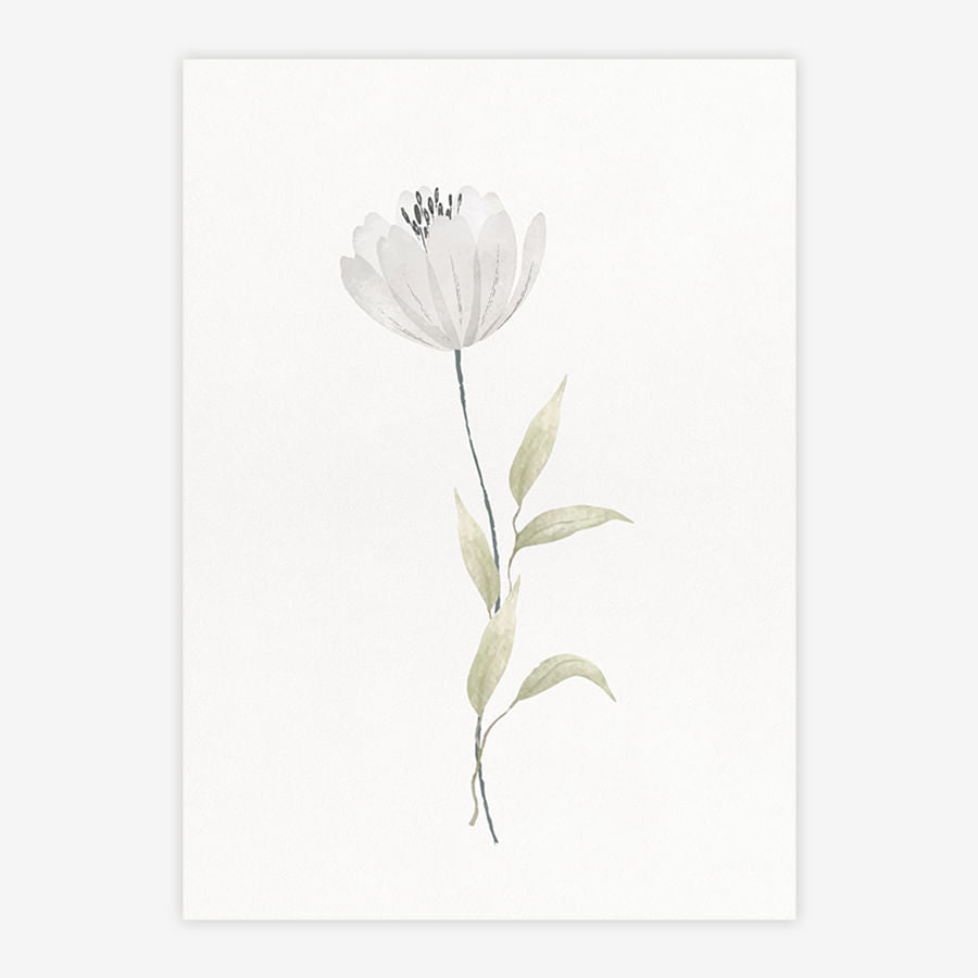 Quadro Infantil Flor do Outono Branca - Vertical