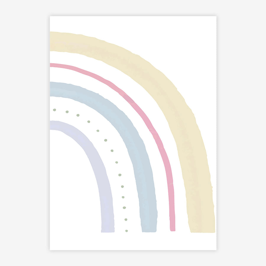 Quadro Infantil Arco Íris Amarelo Direita - Vertical