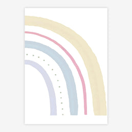 Quadro Infantil Arco Íris Amarelo Direita - Vertical