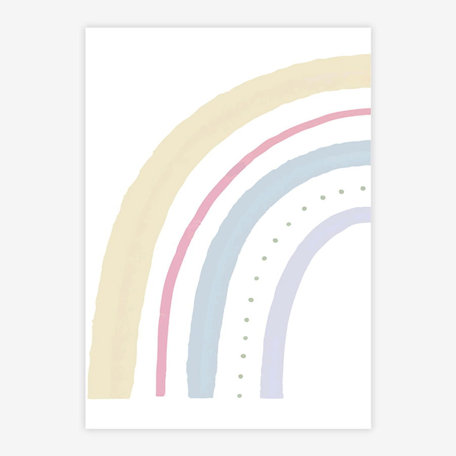 Quadro Infantil Arco Íris Amarelo Esquerda - Vertical