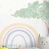 Papel de Parede Infantil Arco Íris com Árvore Aquarela - Mural