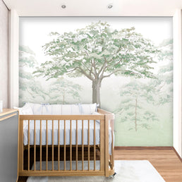 Papel de Parede Infantil Floresta Aquarelada - Mural