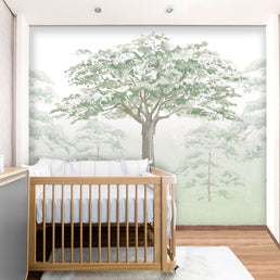 Papel de Parede Infantil Floresta Aquarelada - Mural