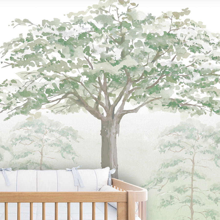 Papel de Parede Infantil Floresta Aquarelada - Mural