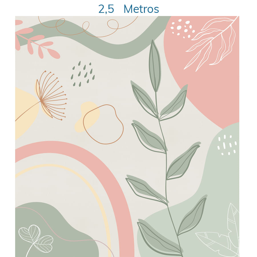 Papel de Parede Infantil Abstrato Folhas Tons Terrosos - Mural