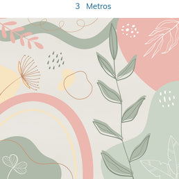 Papel de Parede Infantil Abstrato Folhas Tons Terrosos - Mural