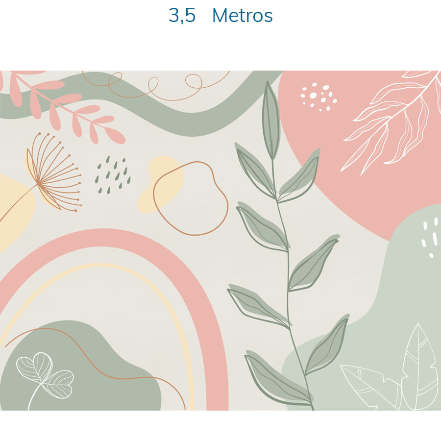 Papel de Parede Infantil Abstrato Folhas Tons Terrosos - Mural