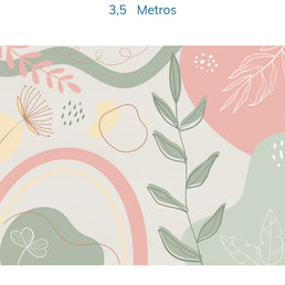 Papel de Parede Infantil Abstrato Folhas Tons Terrosos - Mural