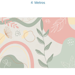 Papel de Parede Infantil Abstrato Folhas Tons Terrosos - Mural