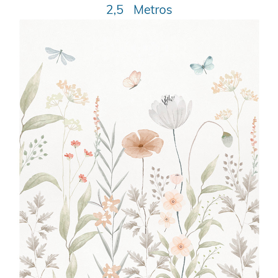 Papel de Parede Infantil Flores de Outono - Mural