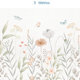 Papel de Parede Infantil Flores de Outono - Mural