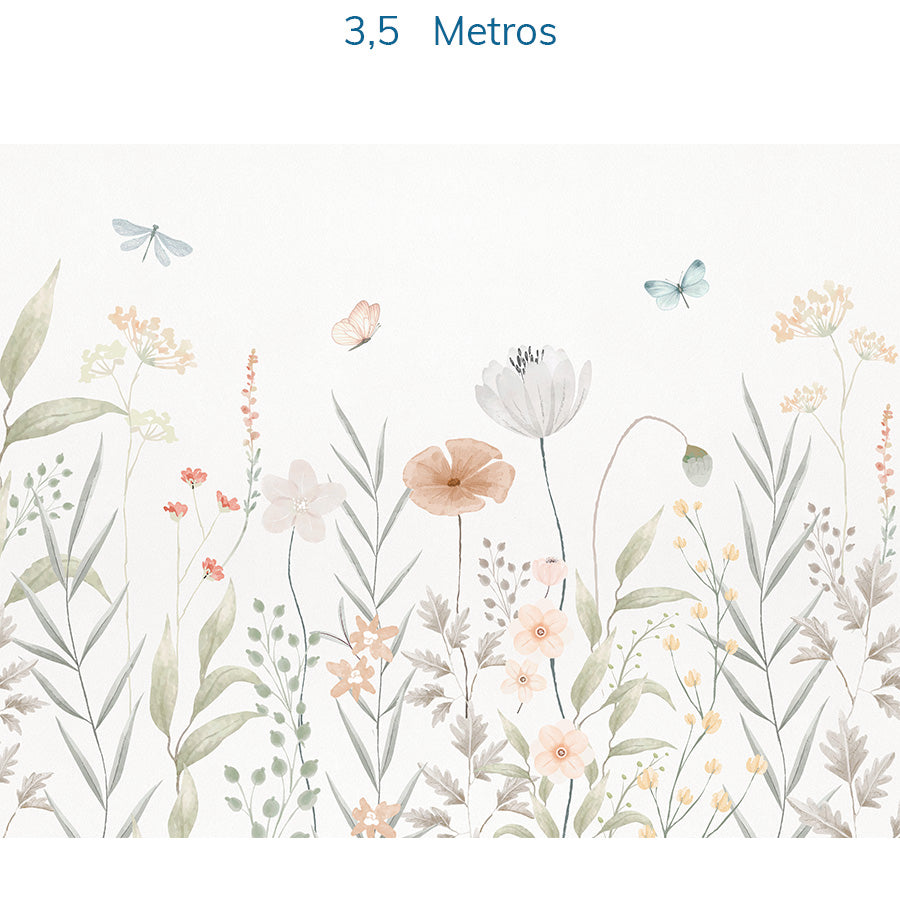 Papel de Parede Infantil Flores de Outono - Mural