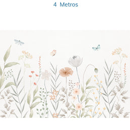 Papel de Parede Infantil Flores de Outono - Mural