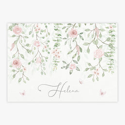 Quadro Infantil Nome Jardim Suspenso Com Flores - Horizontal