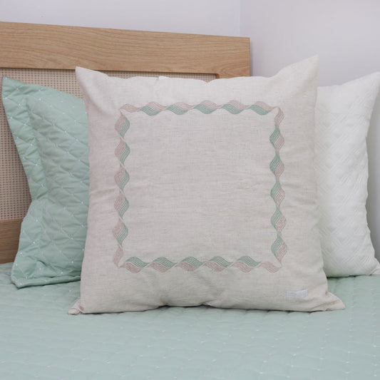 Capa de Almofada Linho Onda 50cm x 50cm - Verde Malva