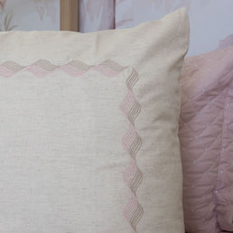 Capa de Almofada Linho Onda 50cm x 50cm - Rosa Nuvem